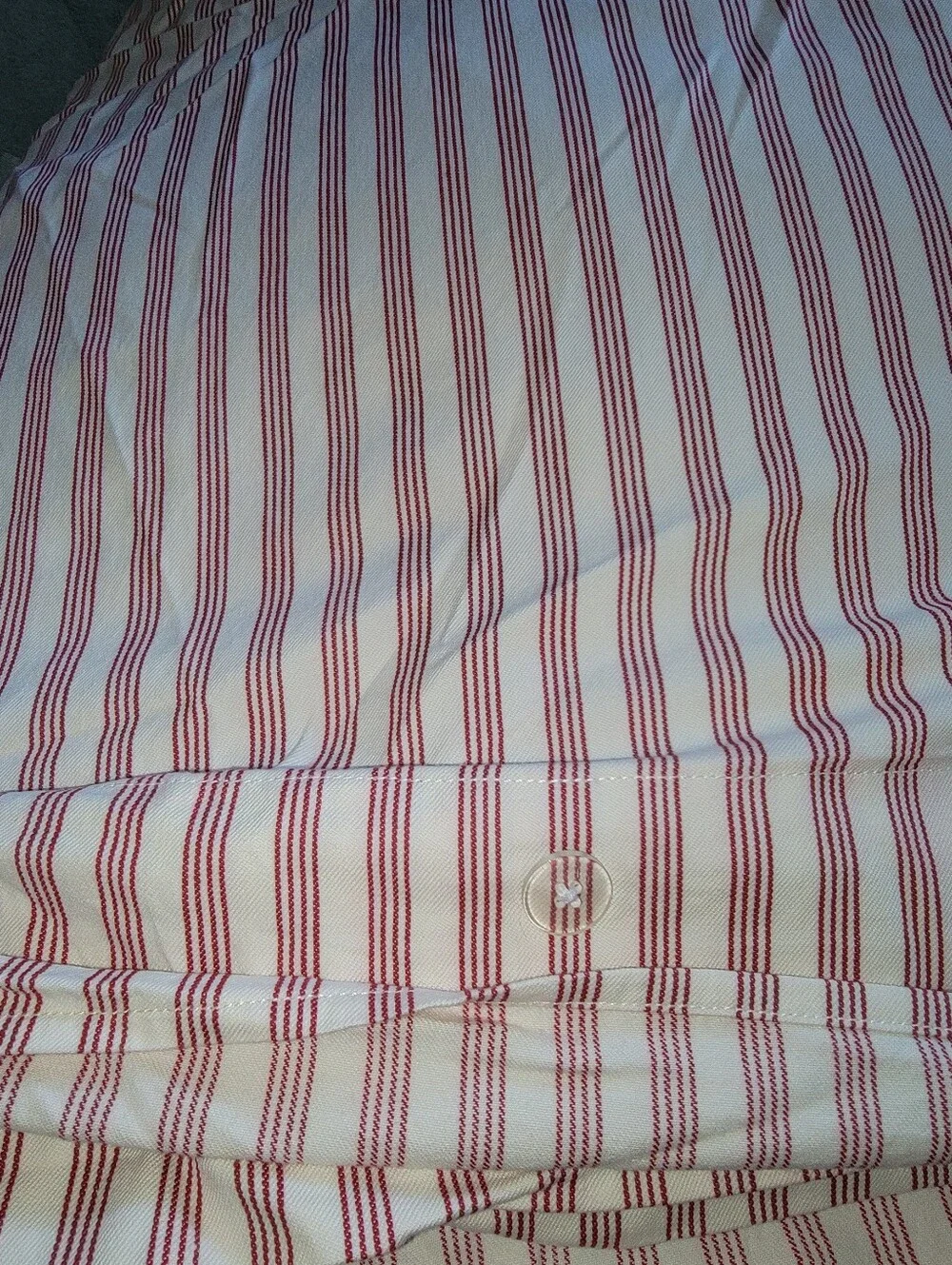 Pottery Barn Duvet King, 2 Standard Shams Red and White Striped Cotton